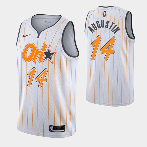 Men's Orlando Magic #14 D.J. Augustin 2020-21 White NBA Edition Stitched Swingman Jersey